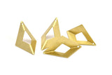 Raw Brass Origami Charms, 6 Raw Brass Geometric Triangle Charms (31mm) U009