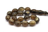 Black Prayer Beads, 17 PCS Buffalo Horn Rosary Beads (15x12mm) T081