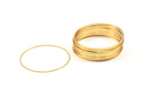 Gold Circle Connectors, 8 Gold Plated Brass Circle Connectors (50mm) Bs-1111