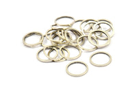 Circle Connector - 24 Antique Silver Plated Brass Circle Connectors (13x1x1mm) BS 1100