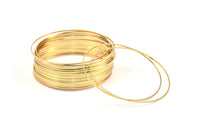 Gold Circle Connector, 6 Gold Plated Brass Circle Connectors (60x1x1mm) Bs 1105 Q0970
