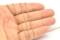 Brass Chain, 20 M (1.5x2.5mm) Red Brass Soldered Chain -BS 1068