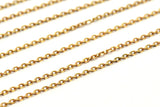 Raw Brass Chain, 90 M Spool  (1.5x2.5mm) Raw Brass Soldered Chain -Bs 1068