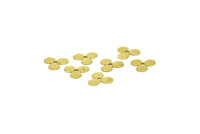 Flower Bead Caps, 100 Raw Brass Flower Bead Caps, Discs, Findings (8mm) Brs 636 A0489
