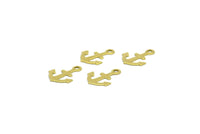 Brass Anchor, Sailor Charm, 100 Raw Brass Anchor Charms (12x9mm) Brs 629 A0198
