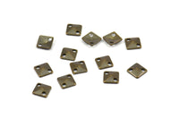 Tiny Pyramid Connector, 100 Antique Brass Square Pyramid Connectors with 2 Holes, Findings, Charms  (5mm) Pen 388   K120