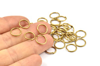10mm Jump Rings - 100 Raw Brass Jump Rings (10x1mm) A0372