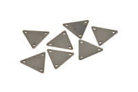 Dark Triangle Charm, 1000 Antique Brass Triangle Charms with 3 Holes (12x14mm)    K095