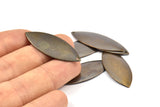 Brass Marquise Charm, 10 Antique Brass Marquise Charms Findings (35x14mm) Pen 26 K090