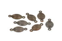 2 Holes Connector, 50 Antique Copper Oval Connectors with 2 Holes, Charms  (16x7mm) K163
