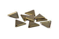 Antique Bronze Triangle, 50 Antique Bronze Triangle Findings with 3 Holes (13x15mm) Pen 6203-b K099