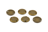 Brass Round Connector, 20 Antique Brass Round Connectors, 2 Holes Setting , Findings  (10mm) K073