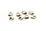 Silver Chain Ends, 10 Antique Silver Plated Brass End Caps For Soldering To Snake Chain Ends (b0057)