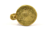 Brass Ethnic Rings - 2 Raw Brass Adjustable Geometric Ring with a Small Pad (3.30mm) N0155