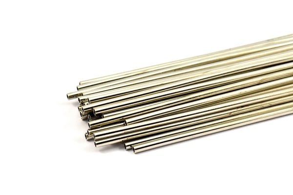 2mm Nickel Tubes Customize Size -24 Pcs Nickel Plated Brass Plain Tube Beads - 45mm-50mm-60mm-70mm-90mm -