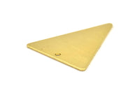 Brass Triangle Charm, 10 Raw Brass Triangle Charms With 1 Hole (31x24mm) A0676