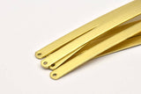 Rectangle Stamping Blank, 6 Raw Brass Bracelet Stamping Blanks with 2 Holes (6x145x1mm) D0252