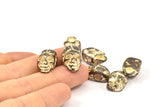 Alloy Skull Bead, 5 Zinc Alloy Skull Head Bracelet Parts (20x7.50mm)