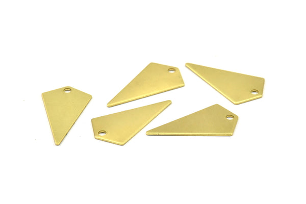 Tiny Necklace Triangle, 24 Raw Brass Triangle Charms with 1 hole (22x12x0.60mm) D0346