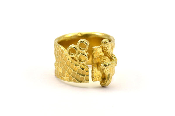 Brass Ethnic Ring, 2 Raw Brass Ring Settings N156