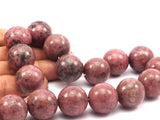 Rhodonite 18mm Round Gemstone Beads 15.5 Inches Half Strand G777   T019