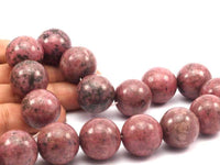 Rhodonite 18mm Round Gemstone Beads 15.5 Inches Half Strand G777   T047