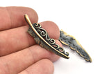 Bronze Feather Pendant , Oxidized Bronze Feather Charms, Necklace Findings 46x11mm) S567