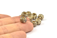 Zinc Alloy Beads, 20 Zinc Alloy Textured Bracelet Parts (8x7mm) F061