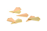 Tiny Necklace Rose Gold / Gold Triangle, 10 Rose Gold Plated - Gold Plated Brass Triangle Charms with 1 hole (22x12x0.60mm) D0346 Q0082