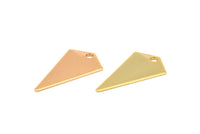 Tiny Necklace Rose Gold / Gold Triangle, 10 Rose Gold Plated - Gold Plated Brass Triangle Charms with 1 hole (22x12x0.60mm) D0346 Q0082
