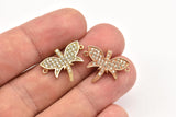 CZ Pave Dragonfly Pendants, Cubic Zirconia Pave Dragonfly Charms (20x15mm) cz6