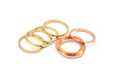 Gold / Rose Gold Connector, 12 Rose Gold - Gold Plated Brass Circle Connectors, Rings (16x1x1mm) BS 1098 Q0017