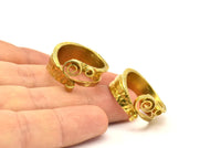 Brass Ethnic Ring, 2 Raw Brass Ring Settings N160