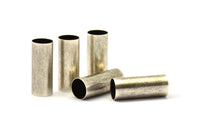Silver Tube Beads, 12 Antique Silver Plated Brass Tubes (8x20mm) Bs 1544 H1607