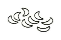 Black Moon Ring - 50 Brass Black Oxidized Crescent Moon Rings (15x8.5mm) D0150 S468
