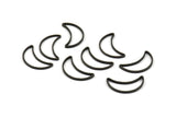 Black Moon Ring - 50 Brass Black Oxidized Crescent Moon Rings (15x8.5mm) D0150 S468