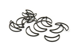 Black Moon Ring - 50 Brass Black Oxidized Crescent Moon Rings (15x8.5mm) D0150 S468