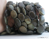 Full Strand Apple Stone 20x15 Mm Flat Oval Gemstone Beads T031