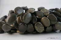 Full Strand Apple Stone 20x15 Mm Flat Oval Gemstone Beads T031