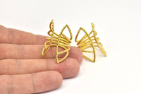 Brass Wire Ring - 2 Raw Brass Adjustable Boho Wire Rings N220