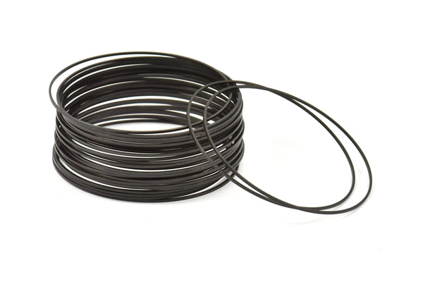 Black Circle Connectors - 25 Oxidized Brass Black Circle Connectors (60x0.85mm) Bs-1112 S244