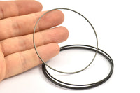 Black Circle Connectors - 25 Oxidized Brass Black Circle Connectors (60x0.85mm) Bs-1112 S244