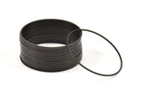 Black Circle Connectors - 12 Oxidized Brass Black Circle Connectors (45x1x1mm) Bs 1084 S861