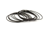 Black Circle Connectors - 12 Oxidized Brass Black Circle Connectors (45x1x1mm) Bs 1084 S861
