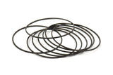 Black Circle Connectors - 12 Oxidized Brass Black Circle Connectors (45x1x1mm) Bs 1084 S861