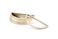 Brass Half Moon - 12 Antique Silver Plated Brass Semi Circle Connectors (15x30x1mm) D0011 H0104
