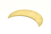 Crescent Wall Art, 8 Raw Brass Crescent Moon Wall Hanging Decor with 1 Hole (55x20x0.60mm) H0173