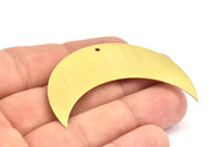 Crescent Wall Art, 8 Raw Brass Crescent Moon Wall Hanging Decor with 1 Hole (55x20x0.60mm) H0173