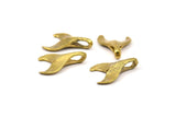 Brass Fish Tail Charm, 6 Raw Brass Fish Tail Pendants, Jewelry Supplies, Findings (13x10mm) N0339