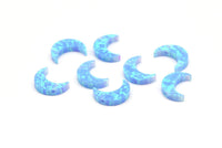 Synthetic Opal Crescent Moon, Moon Charm, 1 PC Crescent Moon Beads, Charms, (11x8mm) F009